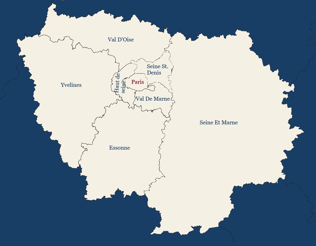 Carte stylisée Île-de-France